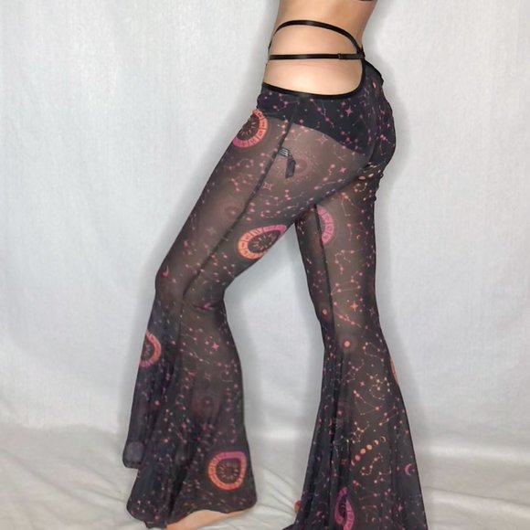 Dolls Kill Horoscopez Show Me Ur Chart Bell Sheer Bottoms M - Picture 8 of 11